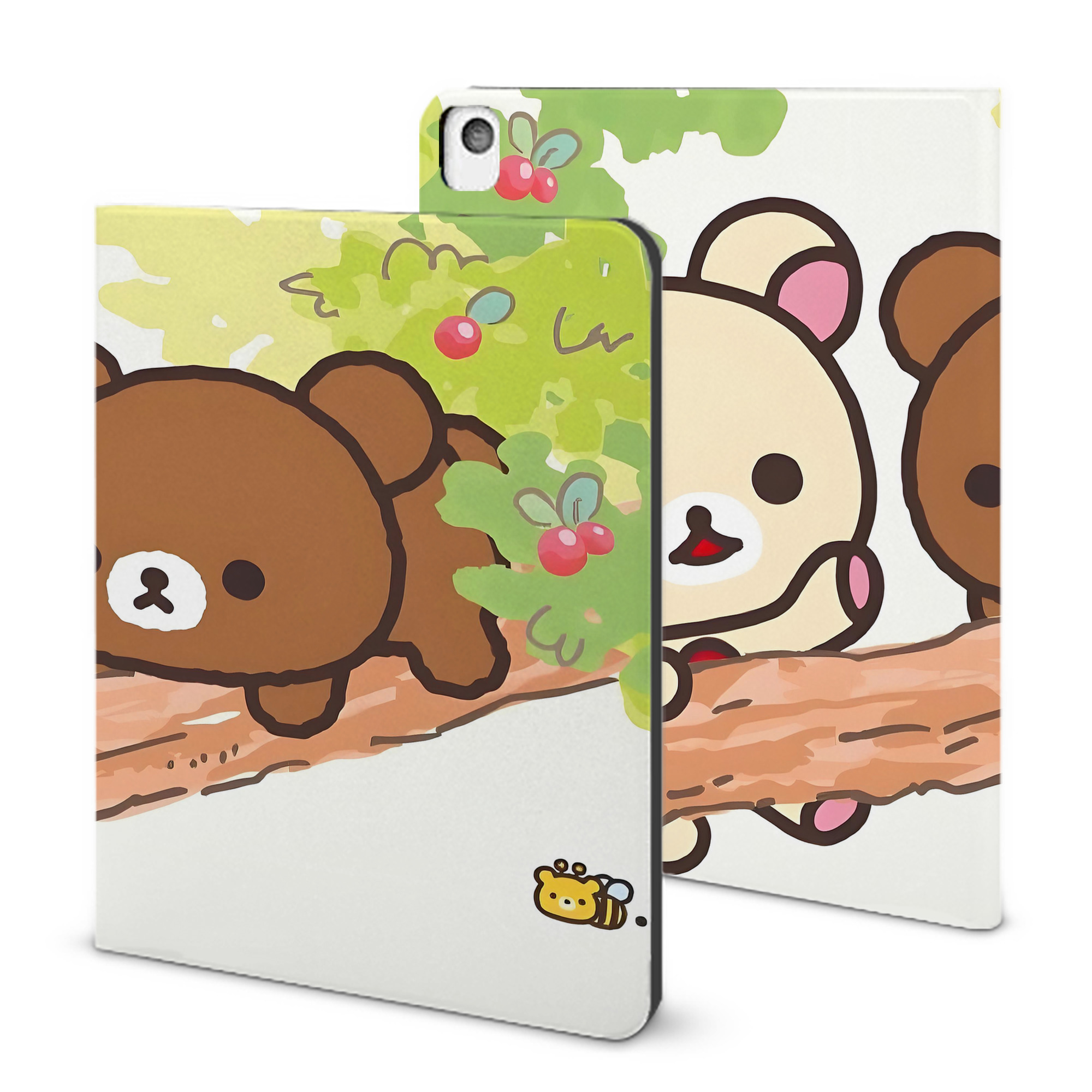 （画像用） リラックマ リラックマ キイロイトリ Rilakkuma Korilakkuma Kiiroitori IPadケース ペンホルダー付き ブックスタイルデザイン